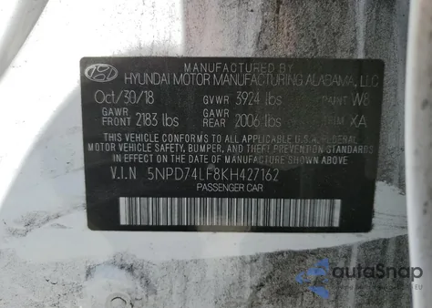 2019 Hyundai Elantra Se from USA, damaged, VIN 5NPD84LF4HH033471